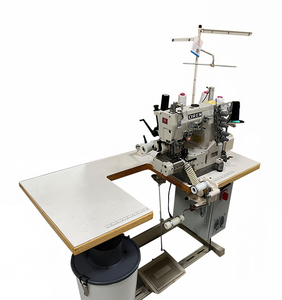 Machine à ourler industrielle programmable à lit plat à trois aiguilles et cinq fils RN9200-2 en acier inoxydable pour ourlets cachés - Product Image 1