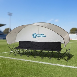 Hete Aanbieding: Teambank met Afdak, Snelle Opbouw, Draagbare Opvouwbare Voetbal Zitbank, 6 Zitplaatsen voor Sport, Kamperen en Buitenactiviteiten - Product Image 1