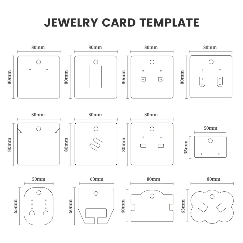 Kartu kardus desainer anting-anting perhiasan logo kustom tempat kartu kertas pajangan paket/.