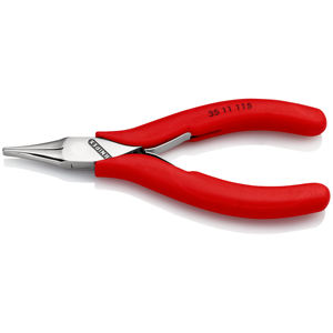 KNIPEX 35 11 115 Special electronics <b>pliers</b> with push-through joint with non-slip plastic coating 115 mm - Product Image 1
