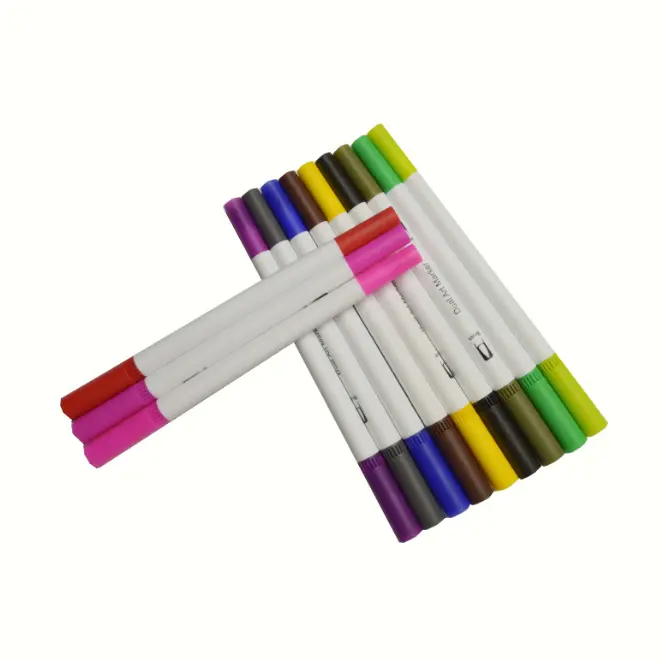 Marqueur d'art à pointe double pinceau Set de stylos marqueurs de peinture permanents personnalisés de 24 à 100 marqueurs de croquis multicolores pour le dessin