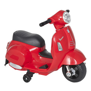 Motocicleta Eléctrica para Niños con Licencia Oficial HOMCOM, Vespa con Batería de 6V, Faros y Bocina, para Niños de 18 a 36 Meses, Rojo, 66.5x - Product Image 1