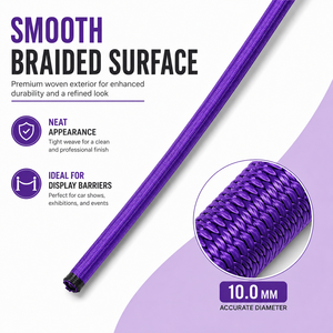 Cordon élastique violet de 10 mm, cordon antichoc, résistance à la rupture de 180 kg, pour la fermeur des barrières de tyrolienne, utilisation en extérieur - Product Image 2