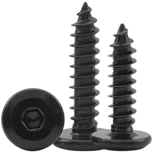 304 Stainless Steel Black Flat Head Chamfered Hex Socket Self-Tapping <strong>Wood</strong> <strong>Screws</strong> Flat Round Head Beveled Edge <strong>Wood</strong> <strong>Screws</strong> - Product Image 1