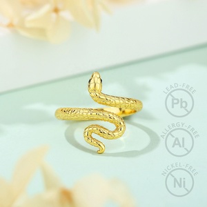 Offre Spéciale bijoux de mode en argent sterling 925 plaqué or 18 carats ouvert taille réglable conception de serpent bagues pour femmes ou hommes - Product Image 4