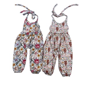 Oferta de Verano 2021, Mono Halter para Bebé Niña, Diseño Floral Turco, Tallas 3M-16T, Nueva Llegada, Moda OEM - Product Image 2