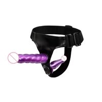 Arnés Elástico Ultra con Vibrador Eléctrico y Consolador Grande YPM, Juguetes Sexuales para Mujeres Lesbianas, Doble Pene Realista