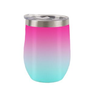 Eco Friendly BPA Free 12oz Unbreakable Stainless Steel Travel Coffee Mug Double Wall Vacuum Insulated Egg Shaped Wine Tumbler - Product Image 2