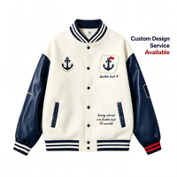 Veste universitaire personnalisée avec logo brodé, manches en similicuir, boutons-pression, pour hommes et femmes, style bomber baseball