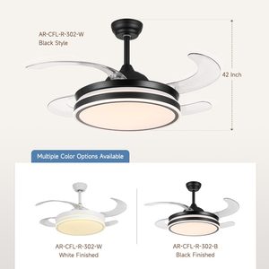 โคมไฟเพดานแอลอีดีติดเพดาน DC 42นิ้วแบบยืดหดได้พร้อมรีโมทควบคุมสำหรับห้องนอนห้องนั่งเล่น - Product Image 5