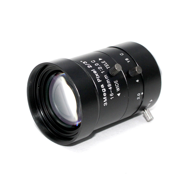HD 16-48mm 2/3" IR C Mount Varifocal Manual Machine Vision Lens Cameras Industrial Camera Lens