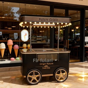 Carrito de Helados <span class=keywords><strong>Meico</strong></span> Negro Modelo Tres, Fabricado en China, 110V, Carrito Móvil para Venta de Snacks al Aire Libre - Product Image 2