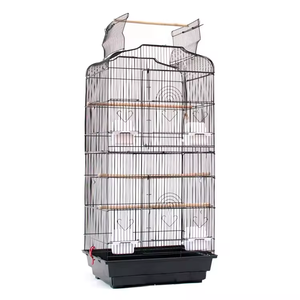 Vente en gros d'usine Cadre en métal Cage à oiseaux blanche/noire Cage à oiseaux perroquet avec bon paysage - Product Image 6