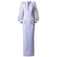 Robe de soirée vintage élégante 2026, nouvelle robe longue chic de style européen et américain, manches classiques, col en V, ornée de strass/diamants