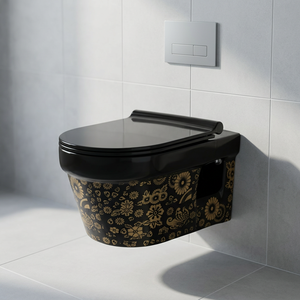 Serviettes de toilette en céramique, murale suspendue sans bords, de couleur noire, rustique, style rétro, taille Standard, meilleure qualité, pour salle de bains - Product Image 6