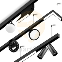 Système d'éclairage magnétique universel DC90-265V pour intérieur, projecteur sur rail magnétique, éclairage LED magnétique pour plafond, rails magnétiques