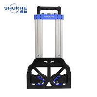 Chariot de manutention pliant à 2 roues en aluminium industriel, vente directe usine économique, outils de shopping OEM