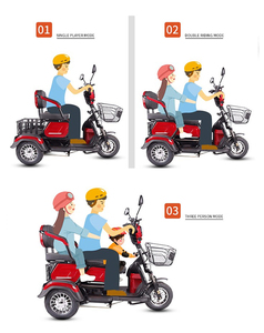 Tricycles électriques tout-terrain personnalisés 48V 12AH 20AH 32AH 500W pour passagers, vente en gros directe usine - Product Image 3