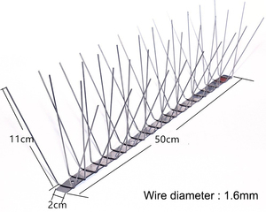 Pointes <span class=keywords><strong>anti</strong></span>-oiseaux écologiques en acier inoxydable massif avec broches et base <span class=keywords><strong>anti</strong></span>-pigeons - Product Image 2