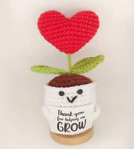 Poupée tournesol en crochet faite à la main pour le soutien émotionnel avec carte de remerciement « Merci de m'avoir aidé à grandir » - Cadeau pour amis et décoration - Product Image 4