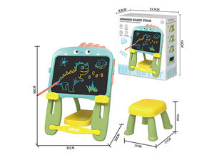 Table de <span class=keywords><strong>dessin</strong></span> et d'écriture éducative pour enfants avec chaise, motifs lapin, <span class=keywords><strong>chat</strong></span>, dinosaure – Jouet artistique pour l'école - Product Image 4