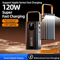 Batterie externe à charge rapide 120W, chargeur portable 100000mAh, grande capacité, extérieur, diffusion en direct, personnalisable