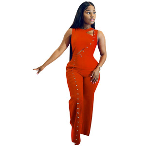 10148 été femmes taille haute fendu combinaison <span class=keywords><strong>ample</strong></span> transfrontalière Europe US tout match mode sans manches <span class=keywords><strong>combishort</strong></span> - Product Image 3