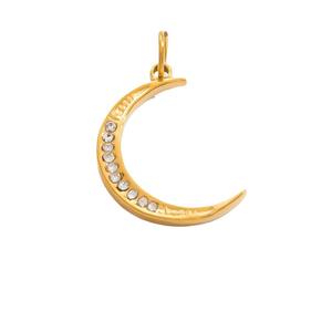 Colgantes de Moda, Dijes de Acero Inoxidable, Chapados en Oro de 18k, con Diseño de Diamante, Cruz, Llave, Luna, Corazón y Ojo, Accesorios de Joyería Unisex - Product Image 5