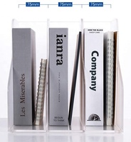 Organizador de libros de plástico, caja de documentos de acrílico transparente de escritorio, carpeta de archivos para documentos de oficina