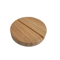 Soporte Redondo de Madera para Tarjetas, Porta Menús de Madera para Exhibición de Números de Mesa en Bodas