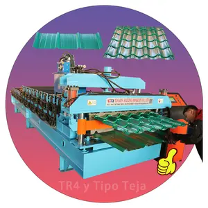 Tole Bac Aluzinc 30/100 Profil Kotak Lembar Atap Logam Glazed Tile Roll Forming Mesin Pembuat Ubin Atap