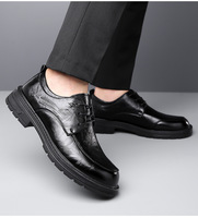 2026 Trendige Herren Echtleder-Schuhe OEM ODM Individuelles Logo Komfortable Rutschfeste Business Büro Hochzeit Formelle Lederschuhe