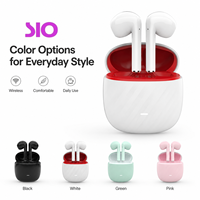 Écouteurs sans fil intra-auriculaires TWS avec 60h d'autonomie en veille, 4h de lecture musicale, 4h de conversation, étui de charge Type-C, ABS noir, blanc, vert, rose