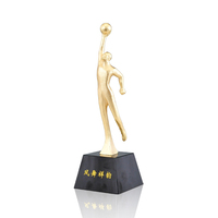 Trophée en alliage de zinc doré en forme d'étoile avec base en cristal