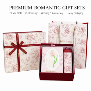 Juego de Cajas de Regalo con Diseño Impreso de Alta Gama, con Cinta de Raso Cruzada, Diseño de Corazón y Estrella, para Empaque de Joyería de Boda o San Valentín - Product Image 6