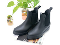 Bottes de pluie Chelsea noires imperméables en PVC pour femmes YL146 – Vente en gros