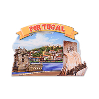 Vente en gros d'aimants portugais Conception personnalisée Aimant de réfrigérateur en résine Souvenir touristique Décoration de réfrigérateur