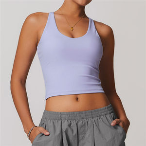 Venta al por mayor sin mangas Fitness chaleco ajustable correa de hombro ropa de mujer gimnasio chaleco correr Yoga Top para Mujer Deporte <span class=keywords><strong>Camiseta</strong></span> sin mangas - Product Image 5