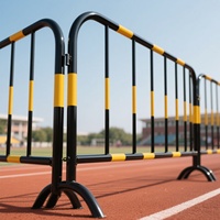 Barrière de contrôle des foules amovible en acier galvanisé thermolaqué, hauteur 6 pieds, durable, pour événements, clôture temporaire