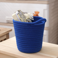 Vente en gros de paniers tissés en corde de coton de forme ronde et tressée, paniers de rangement de jouets populaires