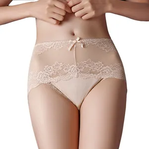 Manufacturers Wholesale women underwear panties medium waist large size ladies lace underwear belly pull hip ladies underwear