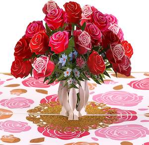 Nouvelle conception de carte de remerciement personnalisée de luxe en papier avec impression UV, estampage à chaud doré, style 3D, cadeau pour Thanksgiving et la fête des mères, pour les familles - Product Image 1