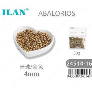 Perline Dorate Iln Abalorios 4mm 50g per Creazione di Gioielli e Artigianato - Product Image 1