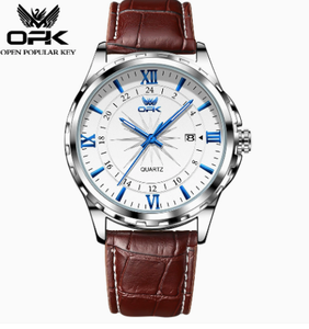 OPK 6003 Luxus Herren Quarz Edelstahl Wasserdicht 40mm Lederarmband Nachtlicht Mode Business Sport-Uhr - Product Image 6