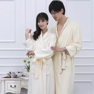 wholesale men and women bamboo fiber bathrobe