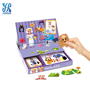 DIY Magnetic Sticker Game Box Puzzle Early Education Puzzle Magnetic Book Boys and Girls STEM Enlightenment Toys