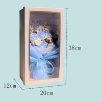 Regalo Sorpresa de San Valentín AIDA, 11 Ramos de Rosas de Jabón, Caja de Regalo con Ventana, Certificación MSDS, Regalo Romántico - Fibra Artificial