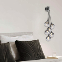 Applique murale LED linéaire longue décorative de style nordique moderne en fer et verre fumé, lumière chaude 3000K, garantie 2 ans