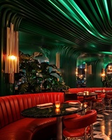 Style moderne Discothèque Bar Pub Restaurant Mobilier commercial Bois massif Velours rouge Tissu Café Canapé Stand Sièges Salon