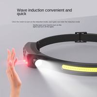 Lot de 3 lampes frontales LED rechargeables 3W, faisceau large 230°, détecteur de mouvement, 5 modes de luminosité, pour casque de chantier, camping et travail